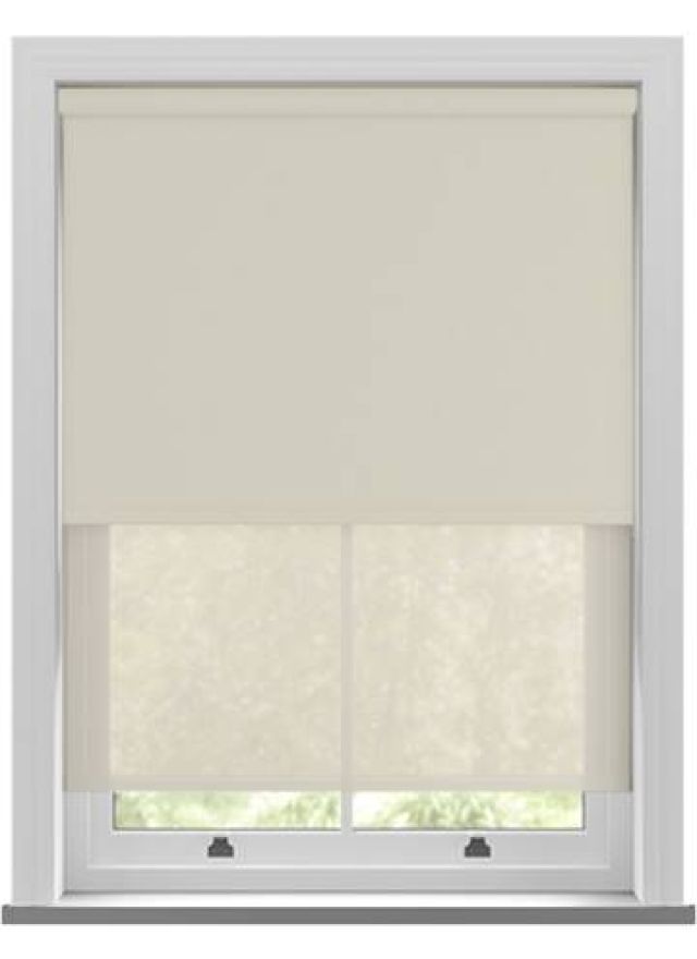 Bella Oyster And Echo Cream Double roller Blind