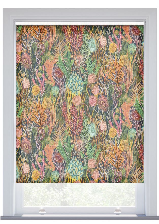 Harlequin Acropora, Brazilian Rosewood Roller Blind