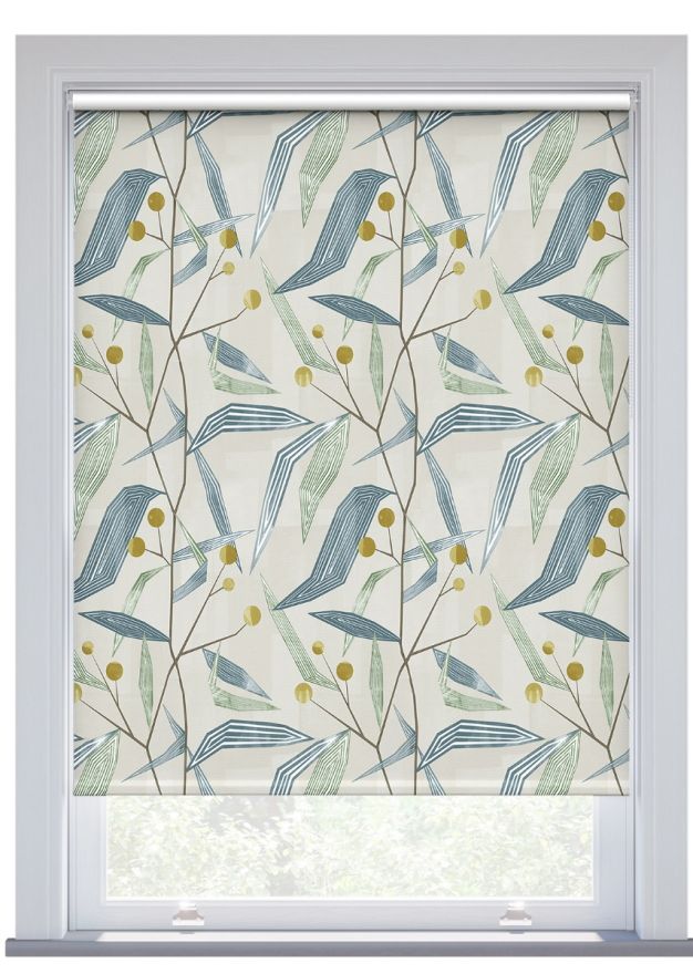 Harlequin Entity, Emerald/Ochre Blackout Roller Blind