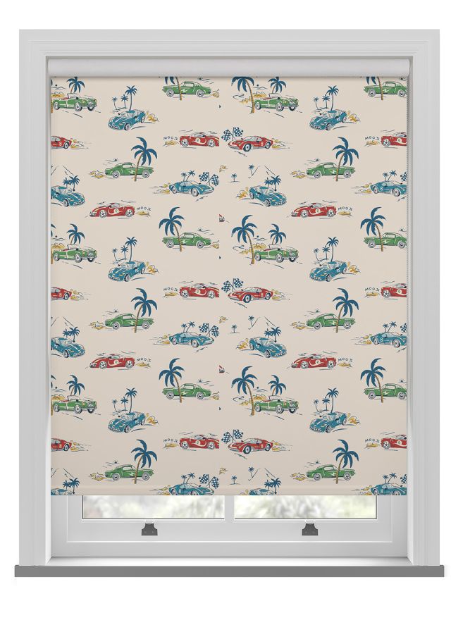 Cath Kidston Fast Cars Cream Roller Blind