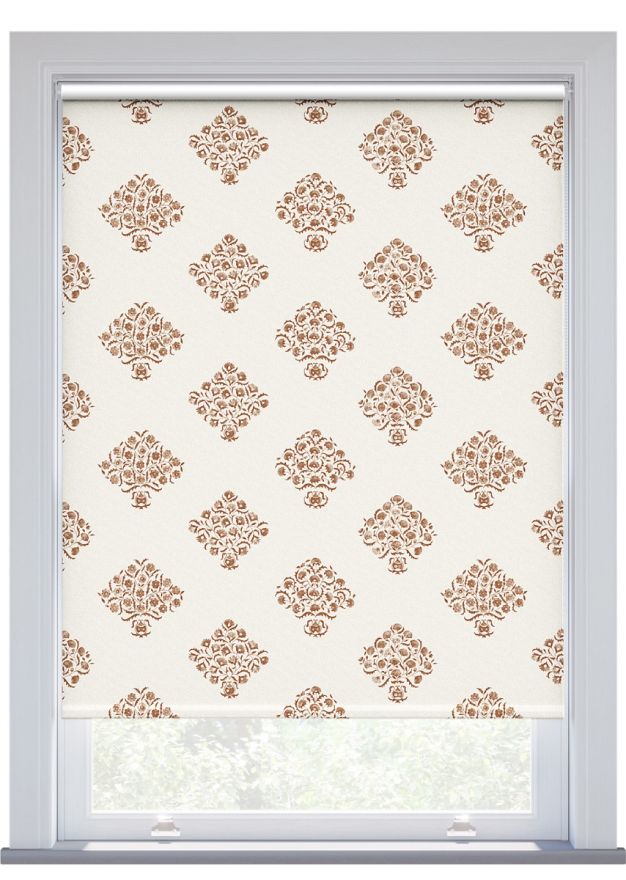 JL x Sanderson Ottoman Flowers Blackout, Paprika Roller Blind