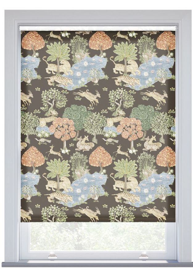 JL x Sanderson Pamir Garden, Walnut Olive Roller Blind