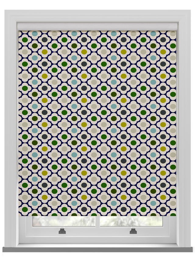 Orla Kiely Spot Flower Ditsy Blue Multi Roller Blind