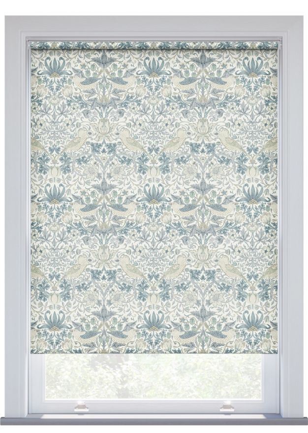 Morris & Co. Strawberry Thief Cloud Blue Roller Blind