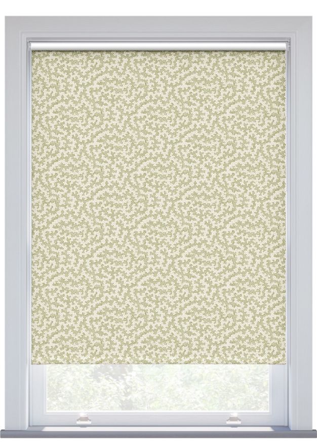 JL x Sanderson Truffle Blackout, Sage Roller Blind