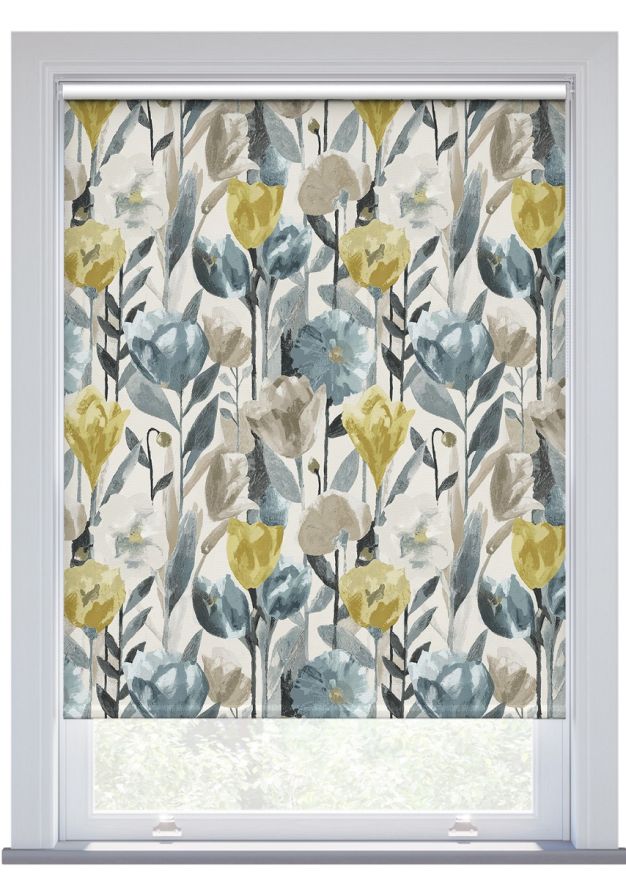 Harlequin Verdaccio, Mustard/Maize/Seal Blackout Roller Blind