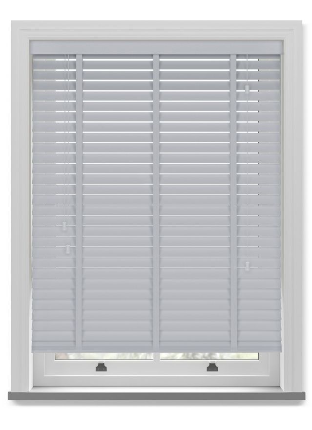 Soft Grey Taped Faux Wood Blind